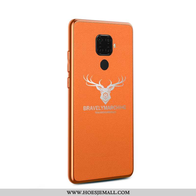 Hoes Huawei Mate 30 Lite Mode Leer Bedrijf Hoesje Bescherming Anti-fall Oranje