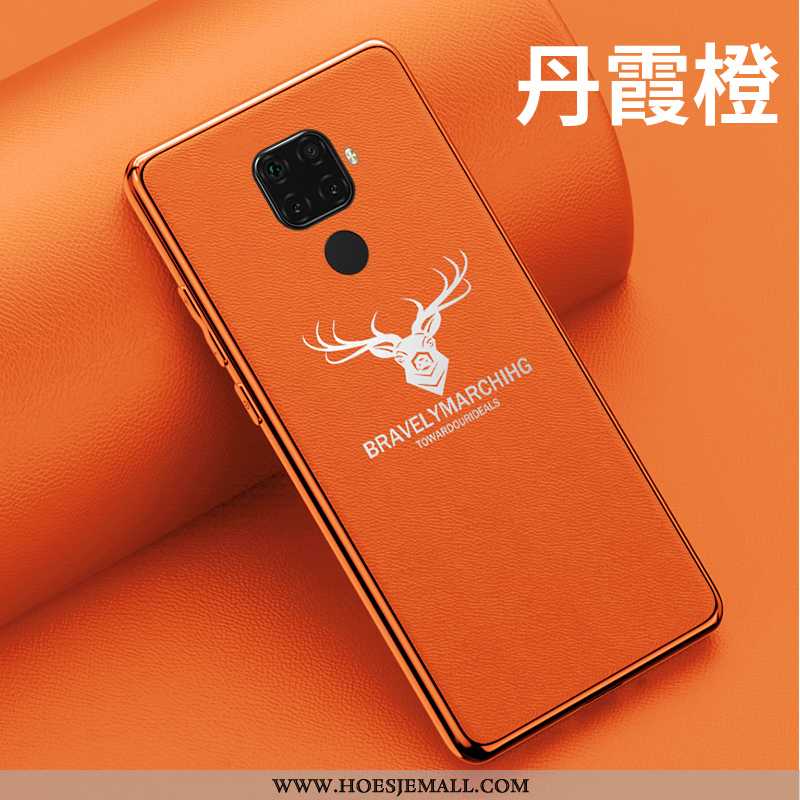 Hoes Huawei Mate 30 Lite Mode Leer Bedrijf Hoesje Bescherming Anti-fall Oranje