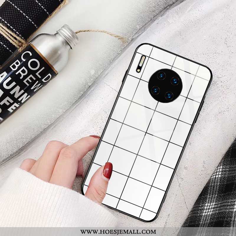 Hoesje Huawei Mate 30 Pro Glas Mode Bescherming Scheppend Anti-fall Trend Mobiele Telefoon Zwarte