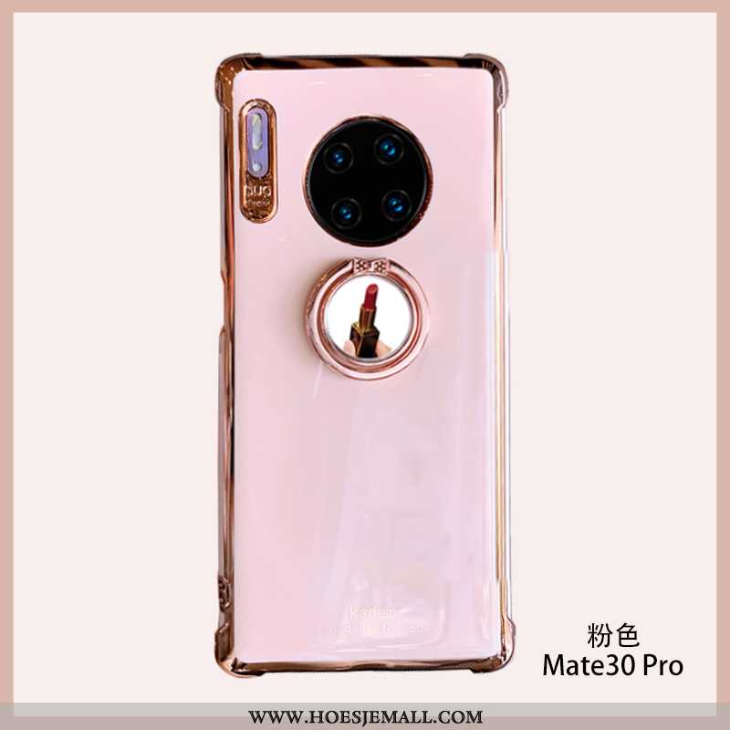 Hoesje Huawei Mate 30 Pro Zacht Siliconen Anti-fall Make-up Wind Hart Ondersteuning Roze