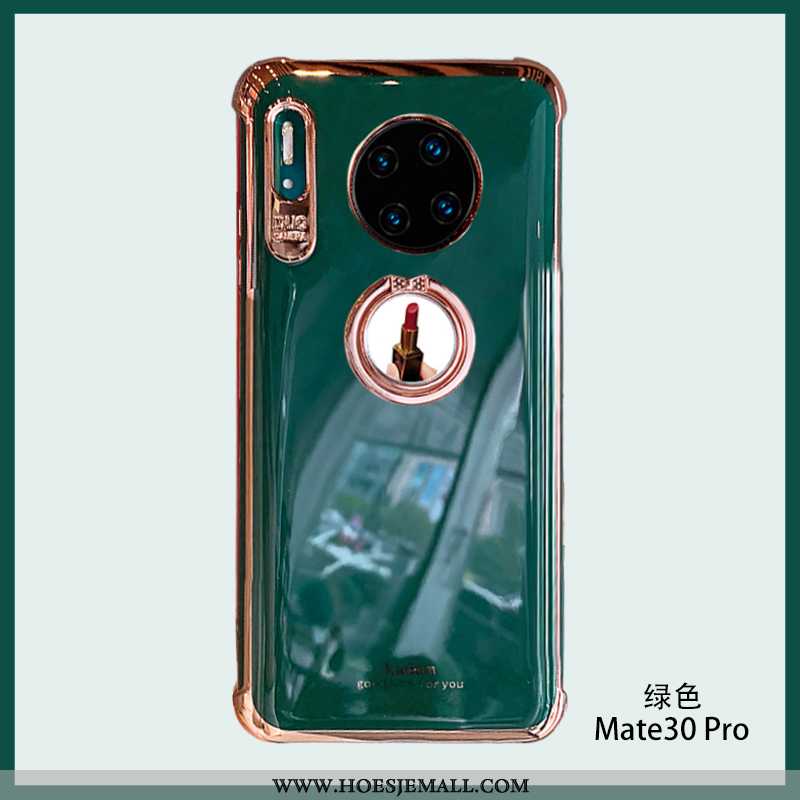 Hoesje Huawei Mate 30 Pro Zacht Siliconen Anti-fall Make-up Wind Hart Ondersteuning Roze