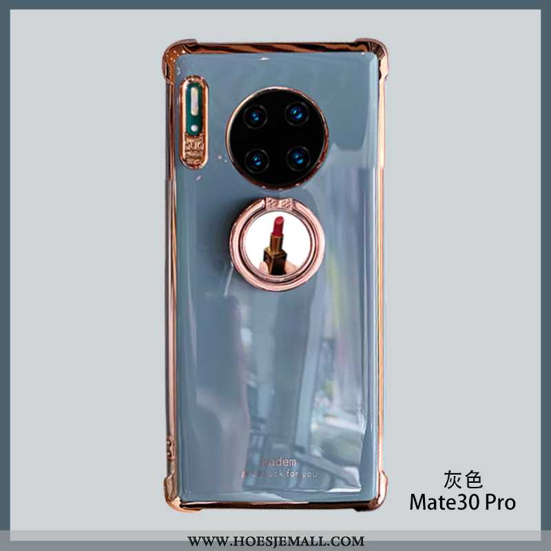 Hoesje Huawei Mate 30 Pro Zacht Siliconen Anti-fall Make-up Wind Hart Ondersteuning Roze