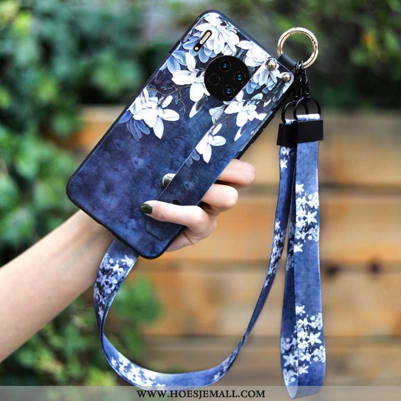 Hoesje Huawei Mate 30 Pro Hanger Persoonlijk Anti-fall Vers Hoes High End Eenvoudige Blauwe