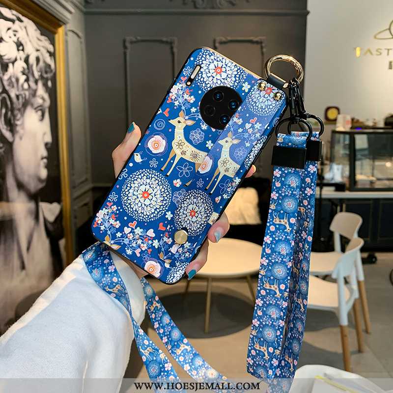 Hoesje Huawei Mate 30 Pro Hanger Persoonlijk Anti-fall Vers Hoes High End Eenvoudige Blauwe