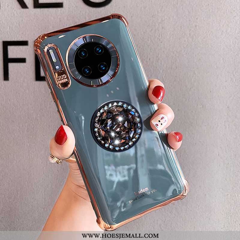 Hoesje Huawei Mate 30 Pro Trend Zacht Ondersteuning Licht Anti-fall Wind Met Strass Witte