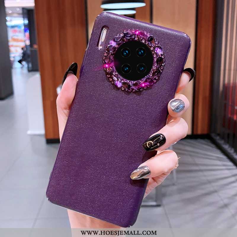 Hoes Huawei Mate 30 Pro Scheppend Leer Nieuw Hoesje Trend Met Strass Purper