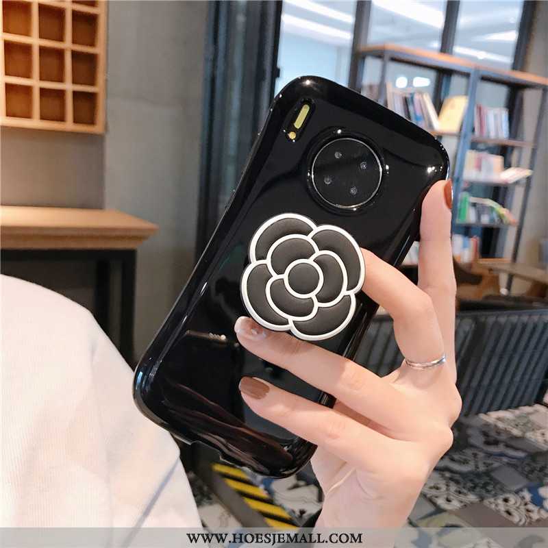 Hoesje Huawei Mate 30 Pro Zacht Siliconen Bloemen Bescherming Mobiele Telefoon Rood Ondersteuning