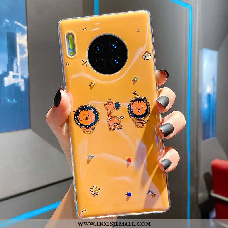 Hoes Huawei Mate 30 Pro Zacht Siliconen Mobiele Telefoon Net Red Anti-fall Hoesje Geel