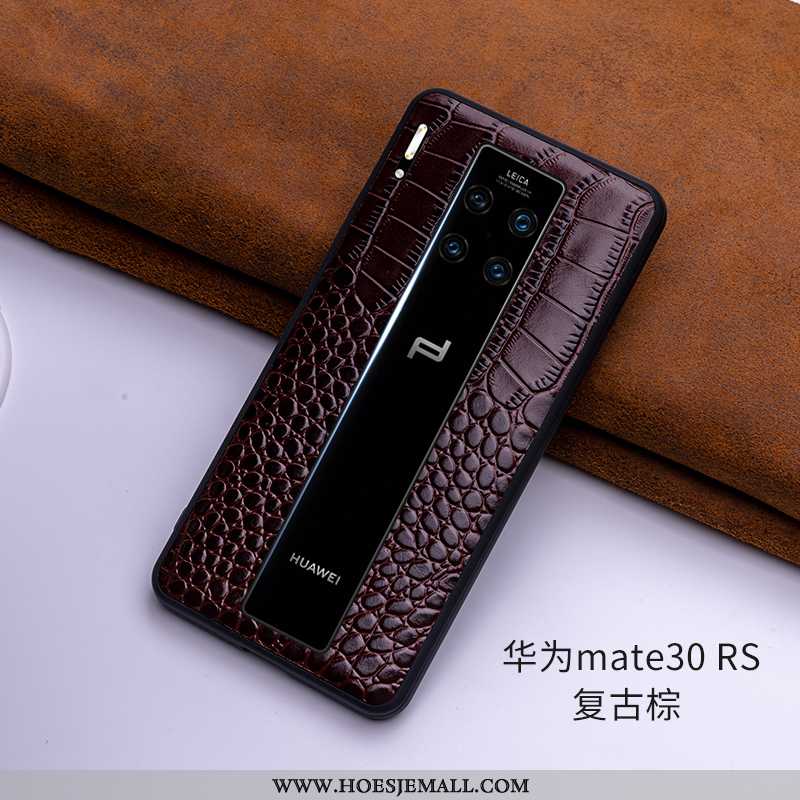 Hoesje Huawei Mate 30 Rs Zacht Bescherming Leren Koe Mobiele Telefoon High End Super Bordeaux