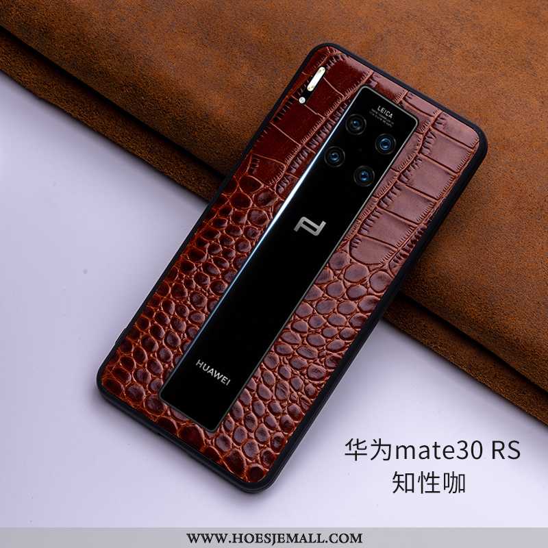 Hoesje Huawei Mate 30 Rs Zacht Bescherming Leren Koe Mobiele Telefoon High End Super Bordeaux