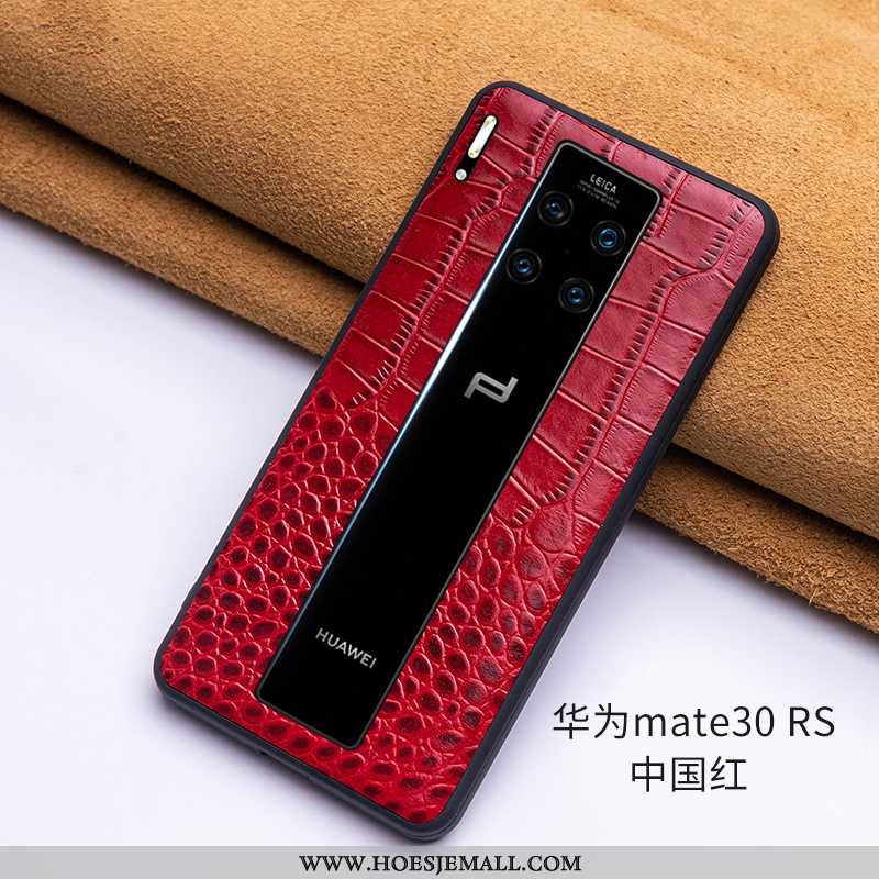 Hoesje Huawei Mate 30 Rs Zacht Bescherming Leren Koe Mobiele Telefoon High End Super Bordeaux