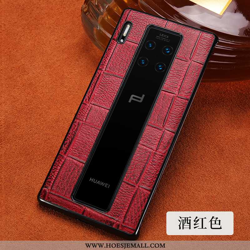 Hoesje Huawei Mate 30 Rs Leren Scheppend Rood Bescherming Anti-fall Leer Mobiele Telefoon