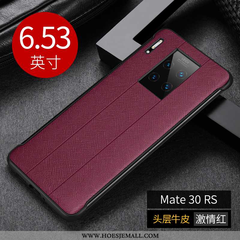 Hoes Huawei Mate 30 Rs Bescherming Leren Hoesje High End Bedrijf All Inclusive Bordeaux