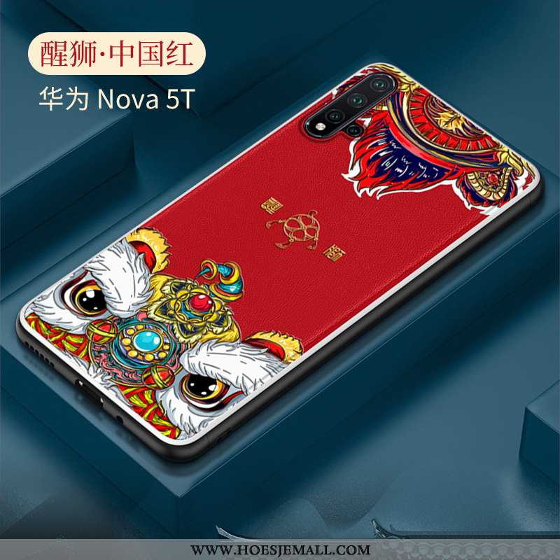 Hoesje Huawei Nova 5t Patroon Super Bescherming Hoes Net Red Mobiele Telefoon Siliconen Rood