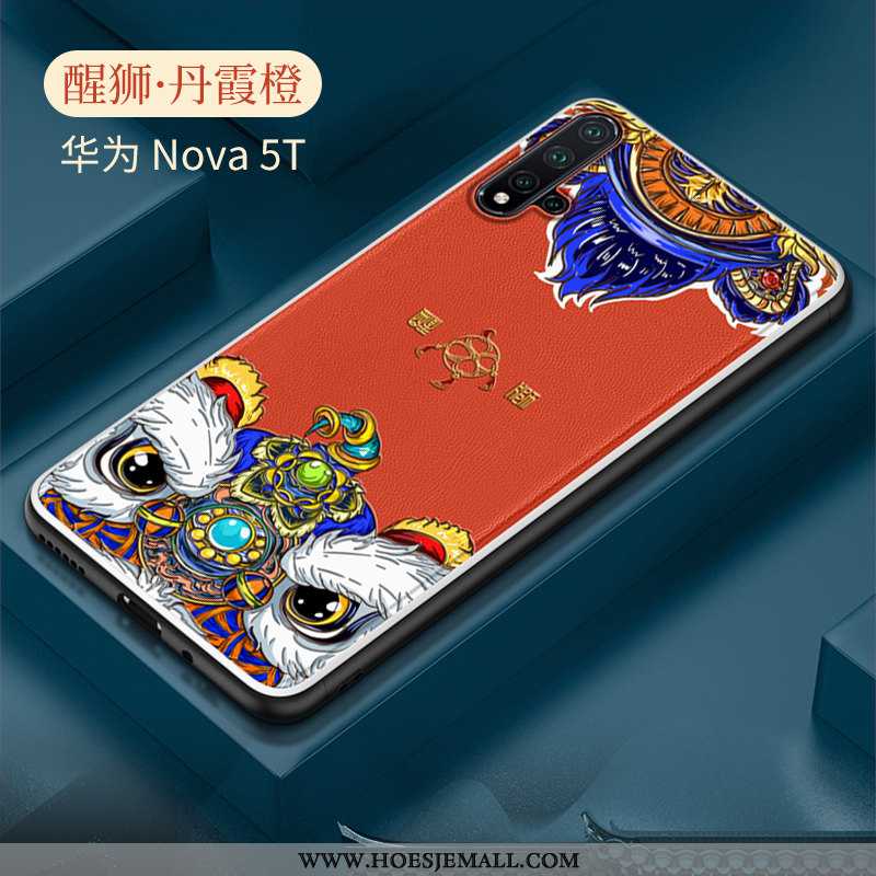 Hoesje Huawei Nova 5t Patroon Super Bescherming Hoes Net Red Mobiele Telefoon Siliconen Rood