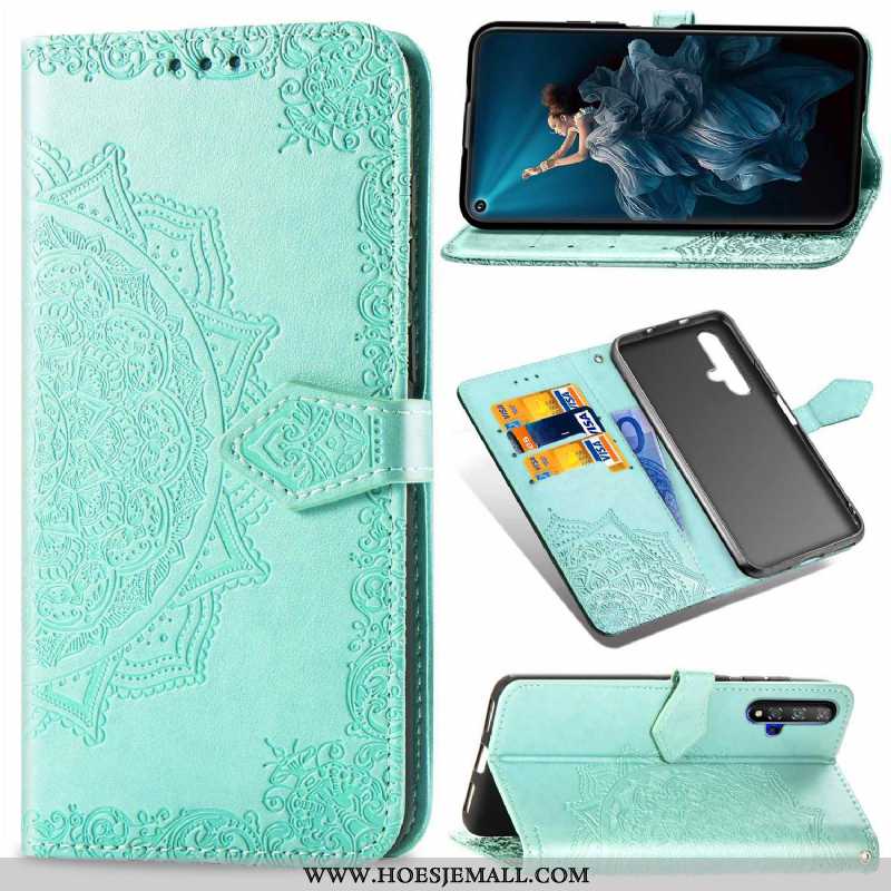 Hoesje Huawei Nova 5t Leer Bescherming Effen Kleur Donkerblauw Hoes Jeugd Mobiele Telefoon Donkerbla