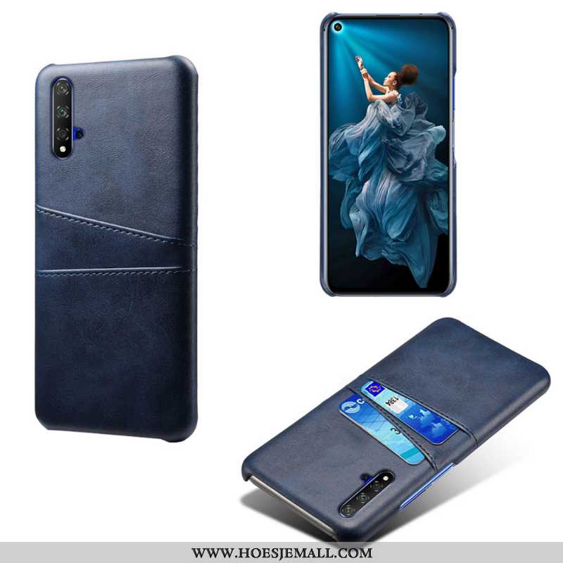 Hoes Huawei Nova 5t Bescherming Leer Kaart Groen Kwaliteit Anti-fall