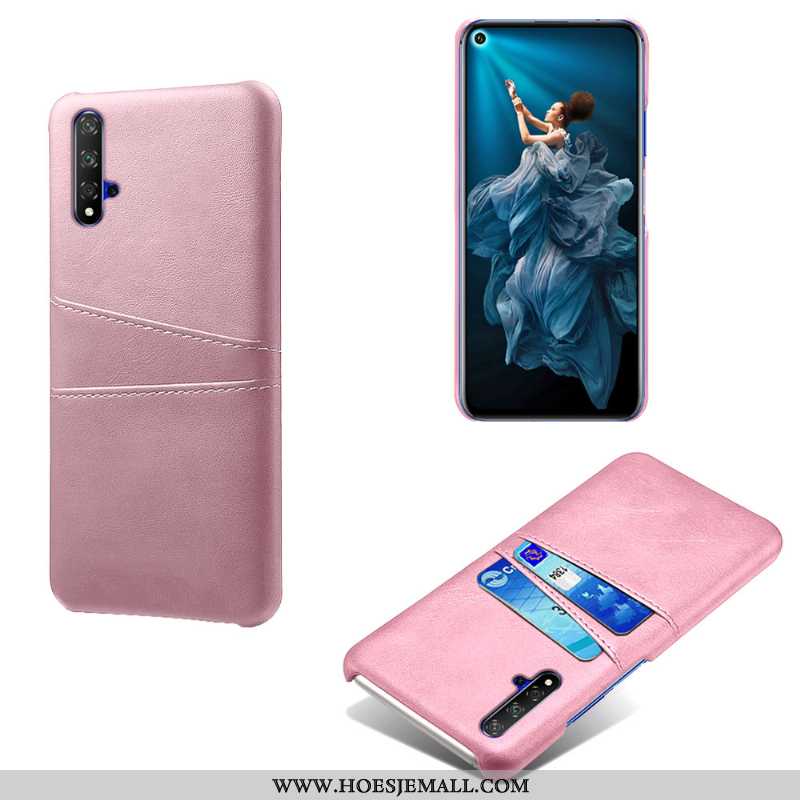 Hoes Huawei Nova 5t Bescherming Leer Kaart Groen Kwaliteit Anti-fall