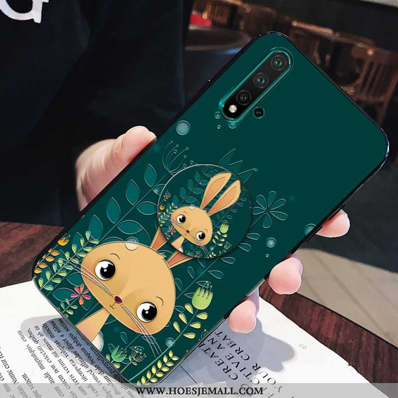 Hoes Huawei Nova 5t Trend Zacht Mobiele Telefoon Groen Handbeschilderde Vers Nieuw