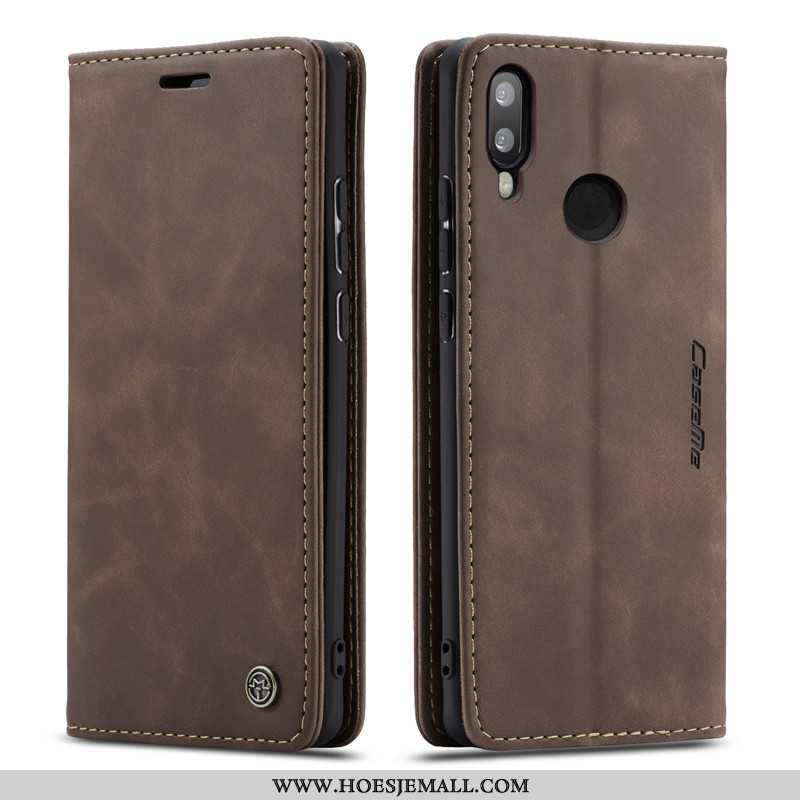 Hoesje Huawei P Smart 2020 Leren Kaart Khaki Mobiele Telefoon Folio 2020