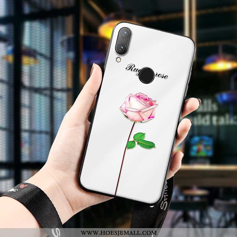 Hoesje Huawei P Smart 2020 Schrobben Reliëf Hoes Mobiele Telefoon Dun All Inclusive Eenvoudige Witte