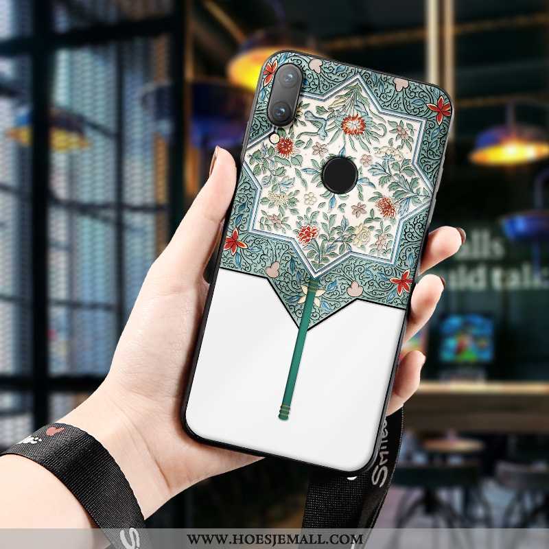 Hoesje Huawei P Smart 2020 Trend Zacht Groen Reliëf Nieuw Hanger Turquoise