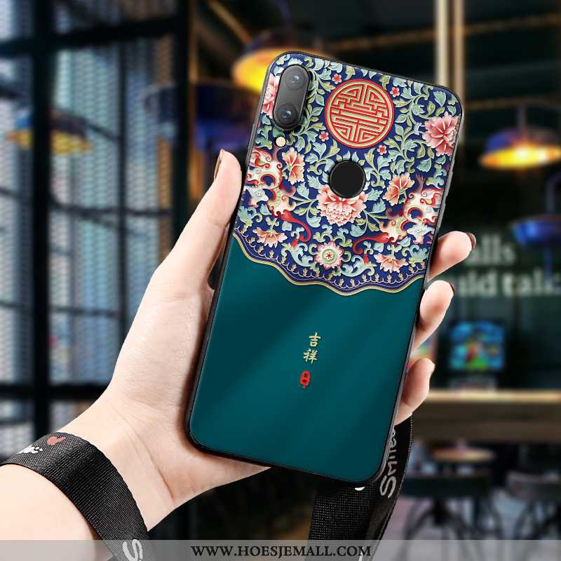 Hoesje Huawei P Smart 2020 Trend Zacht Groen Reliëf Nieuw Hanger Turquoise