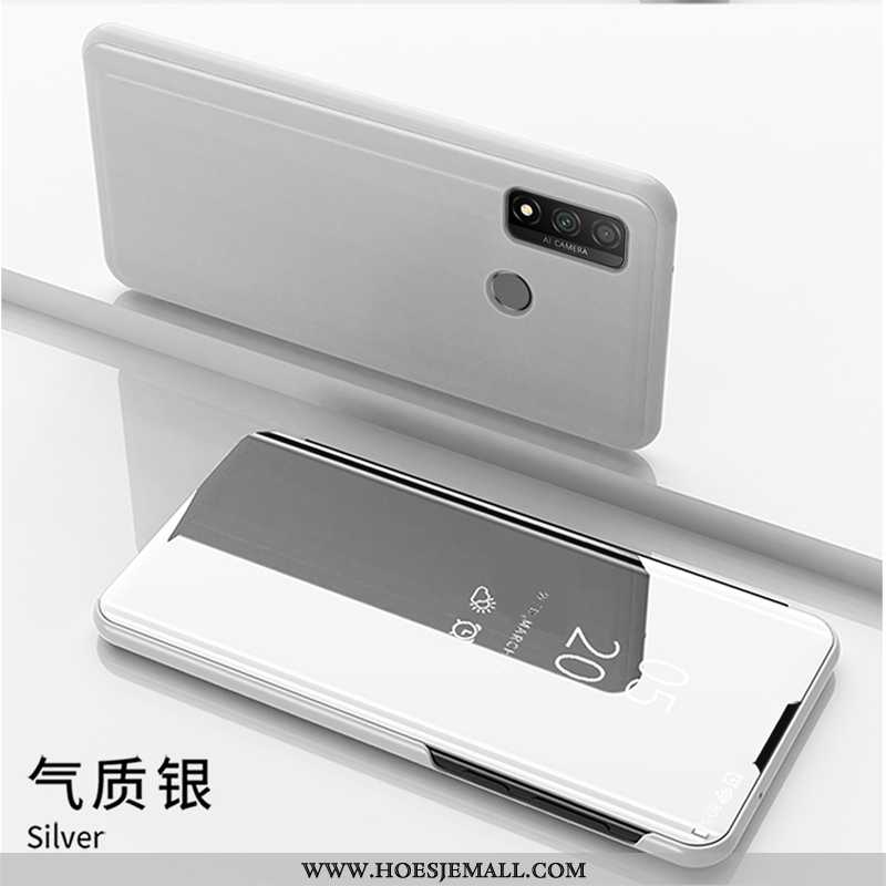 Hoes Huawei P Smart 2020 Leren Hoesje Wit Folio Mobiele Telefoon Witte