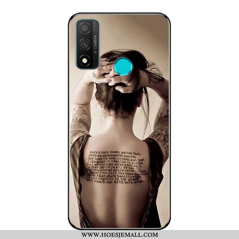 Hoes Huawei P Smart 2020 Zacht Bescherming Zwart Schrobben Mobiele Telefoon Blauw Blauwe