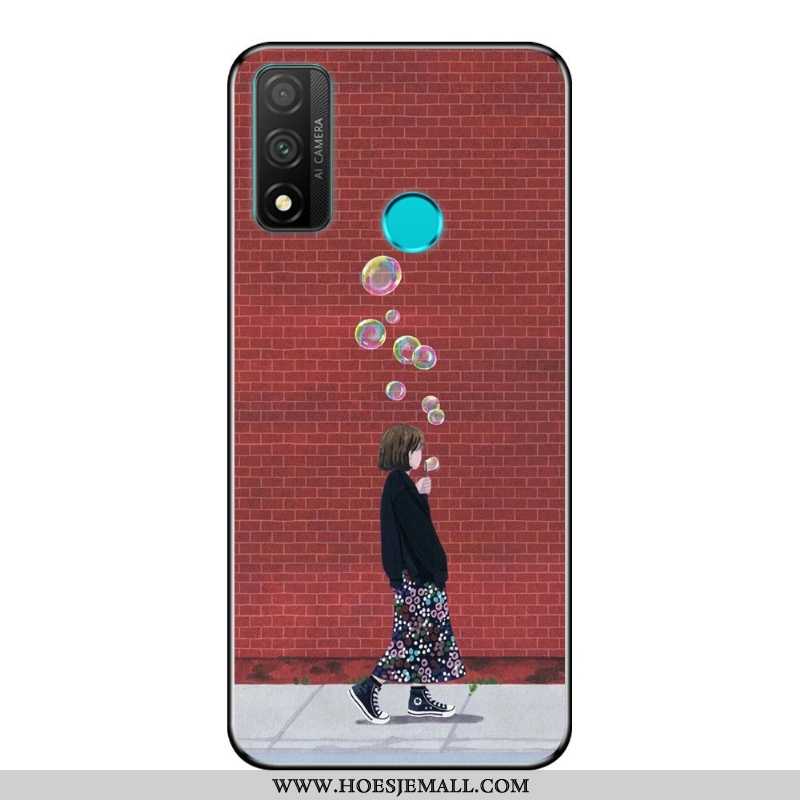 Hoes Huawei P Smart 2020 Zacht Bescherming Zwart Schrobben Mobiele Telefoon Blauw Blauwe