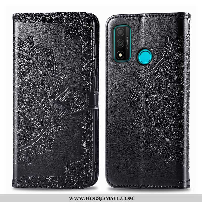 Hoes Huawei P Smart 2020 Leren Hoesje Reliëf Mobiele Telefoon Anti-fall Clamshell Grijs