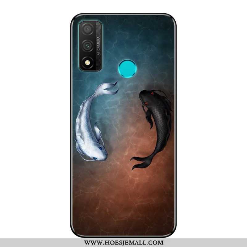 Hoesje Huawei P Smart 2020 Zacht Bescherming Schrobben Mobiele Telefoon Blauw Zwart Blauwe