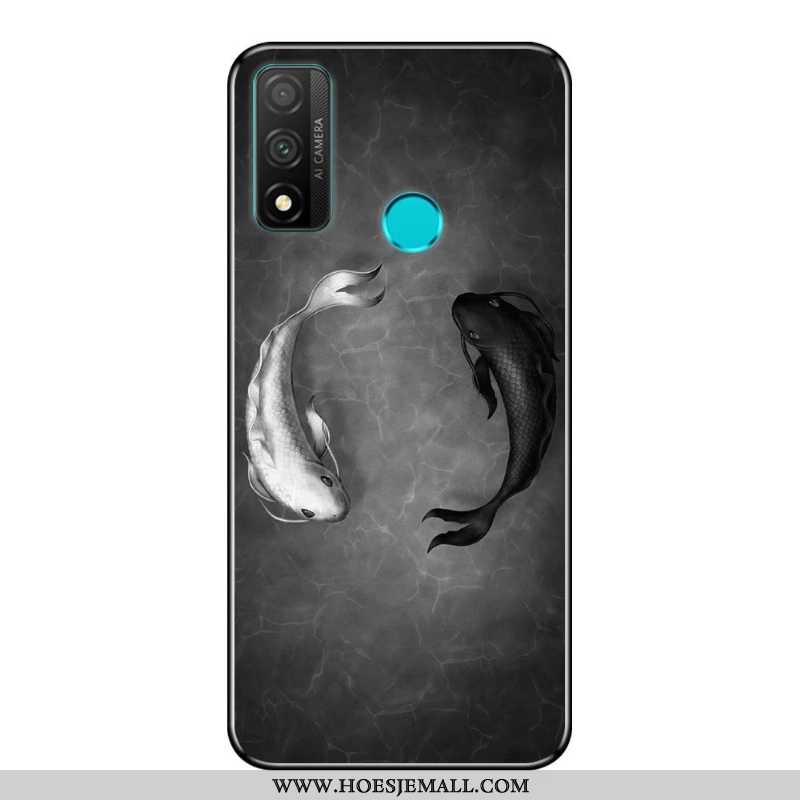 Hoesje Huawei P Smart 2020 Zacht Bescherming Schrobben Mobiele Telefoon Blauw Zwart Blauwe