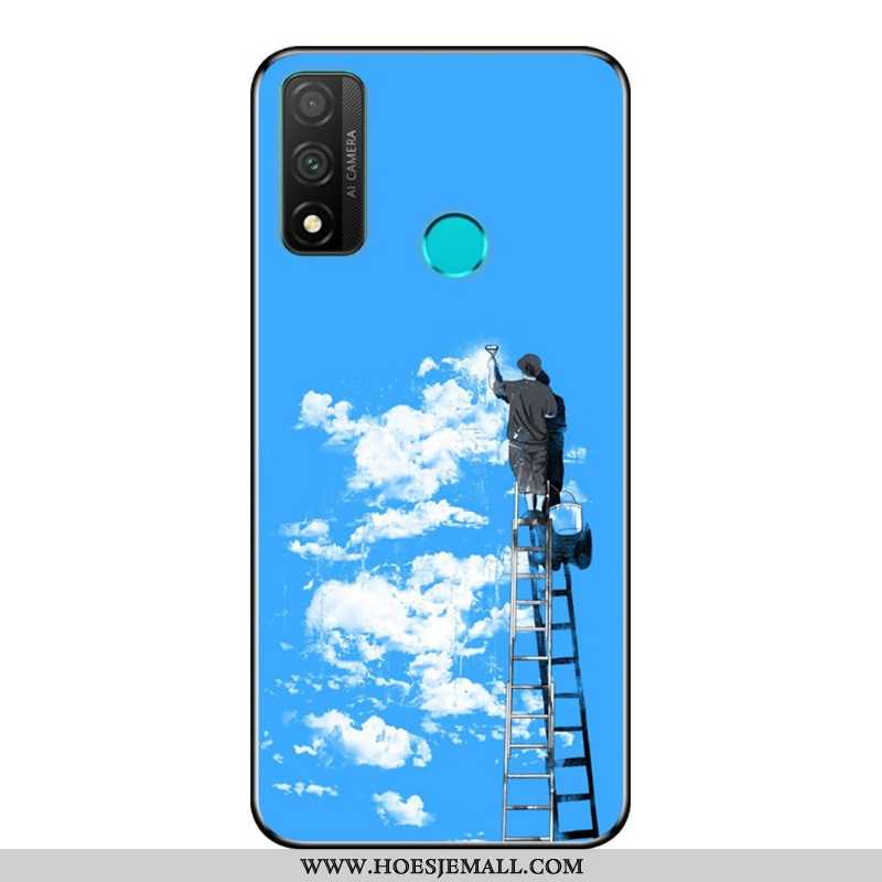 Hoesje Huawei P Smart 2020 Zacht Bescherming Schrobben Mobiele Telefoon Blauw Zwart Blauwe