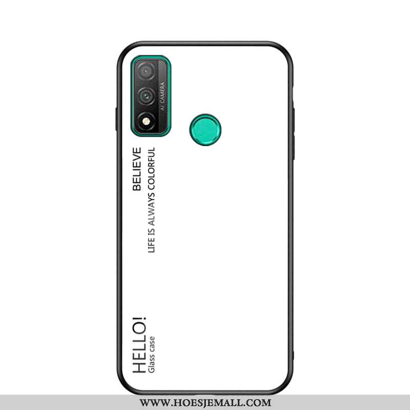 Hoesje Huawei P Smart 2020 Zacht Siliconen Bescherming Tempereren Glas Mobiele Telefoon Rood