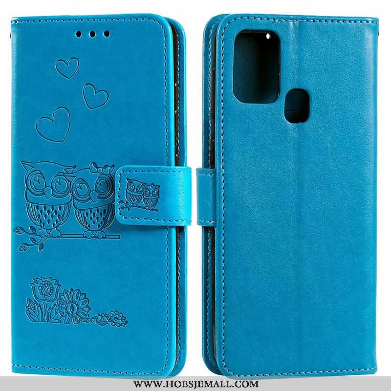 Hoes Huawei P Smart 2020 Leren Hoesje Purper Mobiele Telefoon Clamshell Kaart