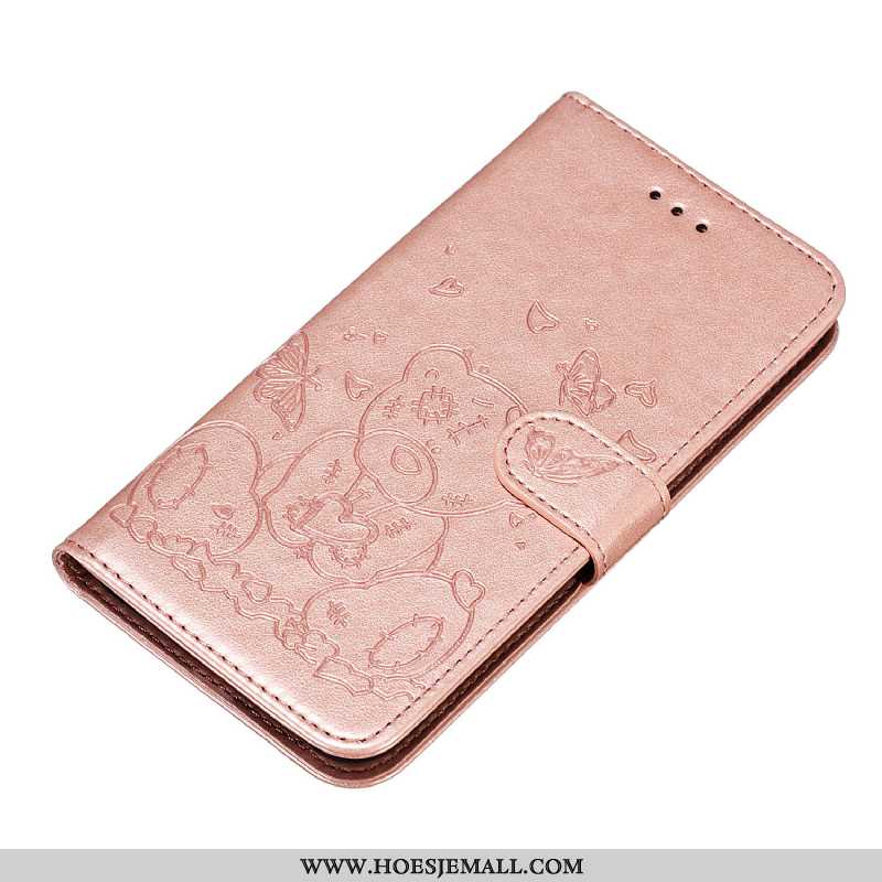 Hoesje Huawei P Smart Zacht Leren Spotprent Mesh Roze All Inclusive Clamshell