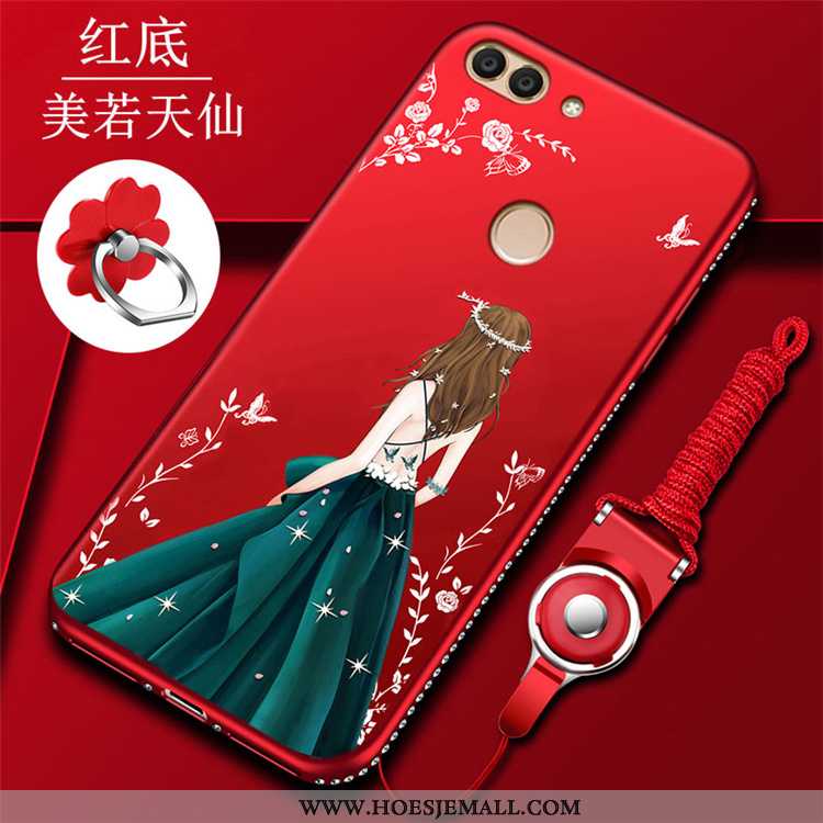 Hoes Huawei P Smart Siliconen Bescherming Hoesje Net Red Scheppend Anti-fall Rood