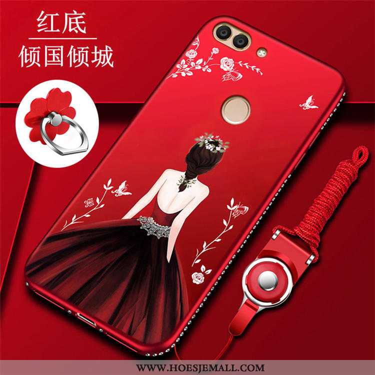 Hoes Huawei P Smart Siliconen Bescherming Hoesje Net Red Scheppend Anti-fall Rood