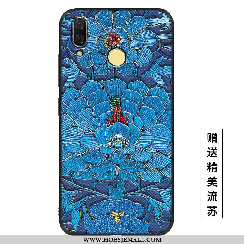 Hoesje Huawei P Smart+ Siliconen Scheppend Dun Zacht Paleis Wind Blauw Blauwe