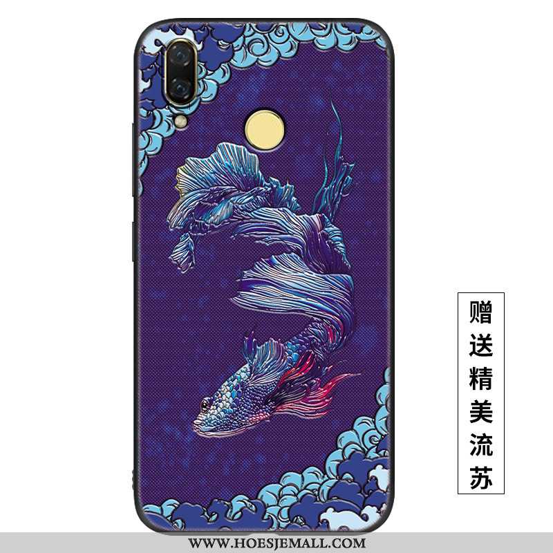 Hoesje Huawei P Smart+ Siliconen Scheppend Dun Zacht Paleis Wind Blauw Blauwe