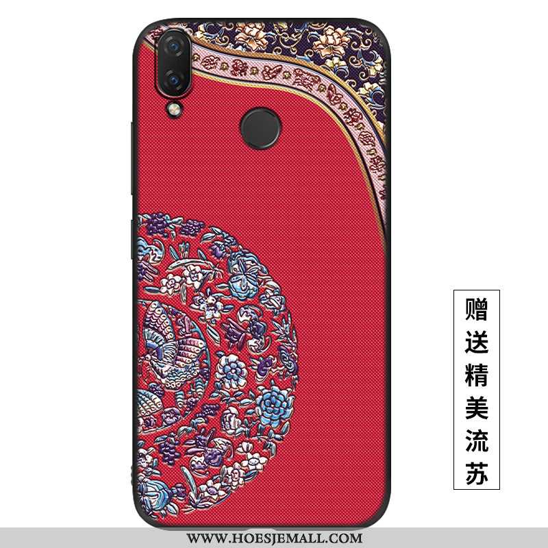 Hoesje Huawei P Smart+ Siliconen Scheppend Dun Zacht Paleis Wind Blauw Blauwe