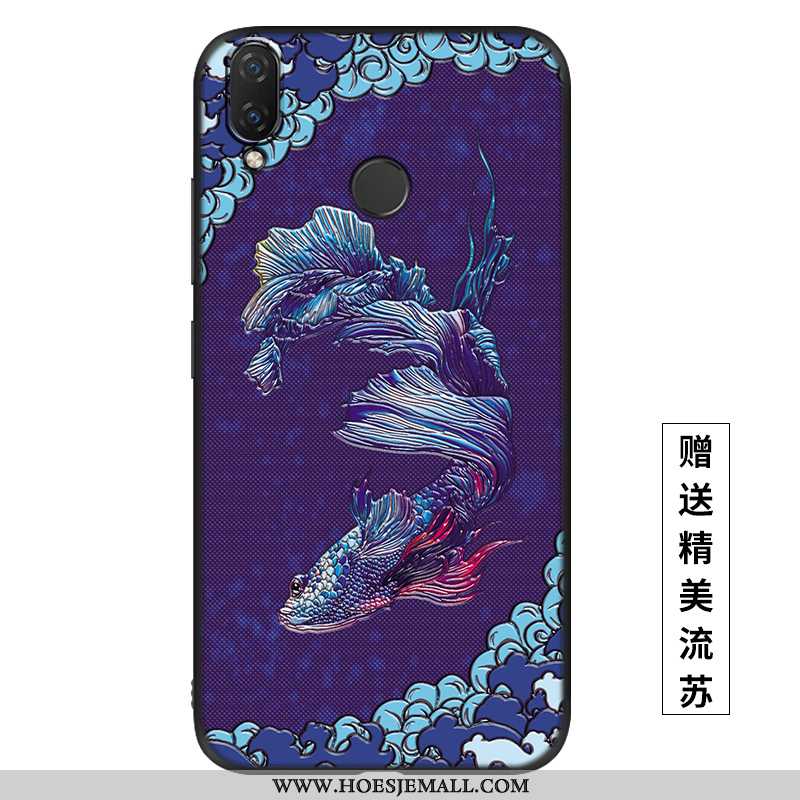 Hoesje Huawei P Smart+ Siliconen Scheppend Dun Zacht Paleis Wind Blauw Blauwe