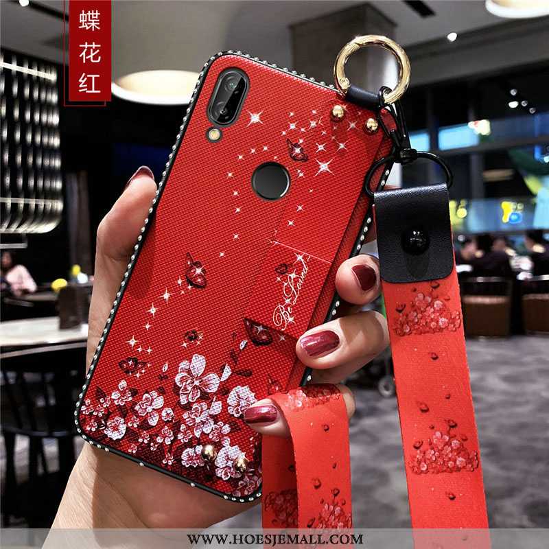 Hoesje Huawei P Smart+ Zacht Siliconen Trend Rood Hanger Bescherming