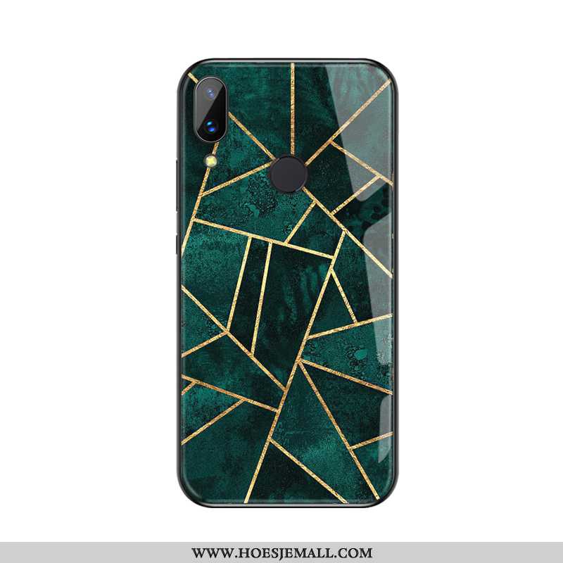 Hoesje Huawei P Smart+ Glas Persoonlijk Ruit Lichte Luxe Hoes Mini Groen