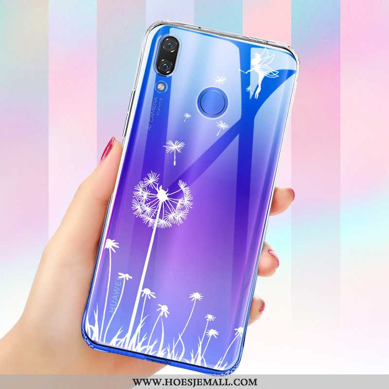 Hoesje Huawei P Smart+ Zacht Siliconen Mobiele Telefoon Anti-fall Bescherming Gasbag Blauwe