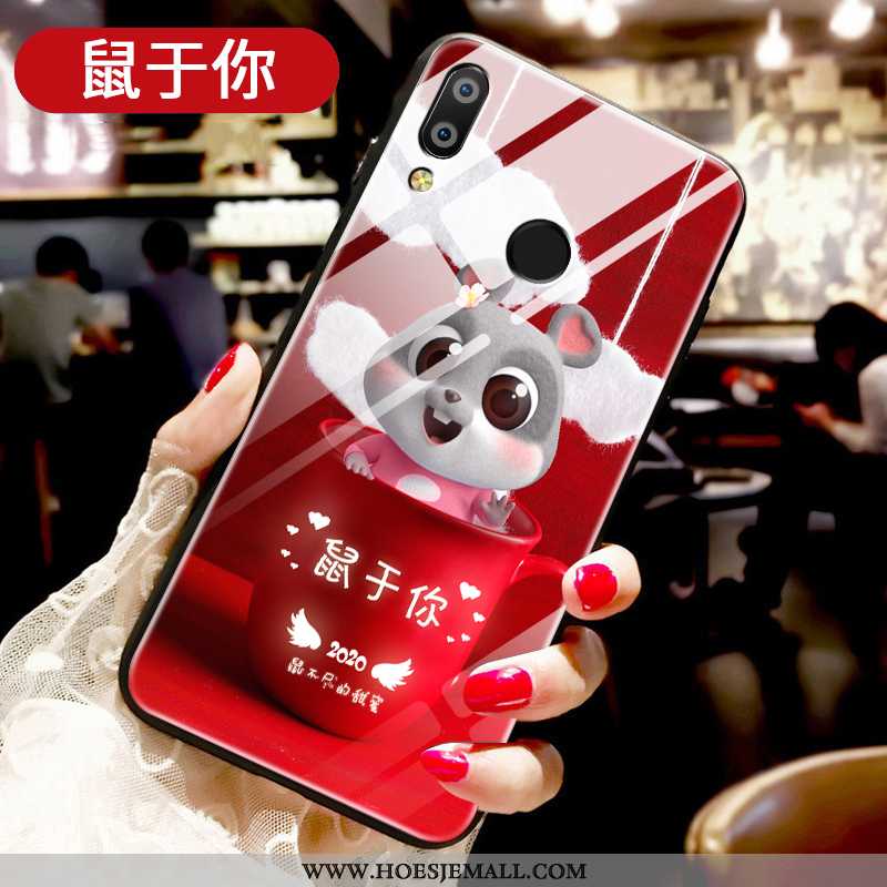 Hoes Huawei P Smart+ Spotprent Trend All Inclusive Bescherming Anti-fall Net Red Rood