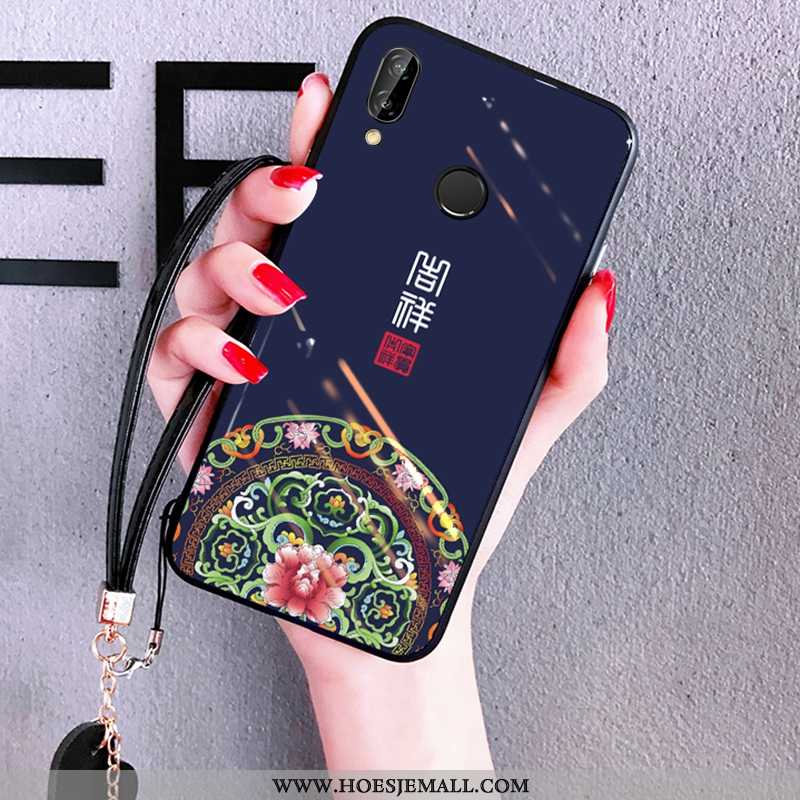 Hoes Huawei P Smart+ Bescherming Glas All Inclusive Chinese Stijl Trend Spiegel Lovers Blauwe