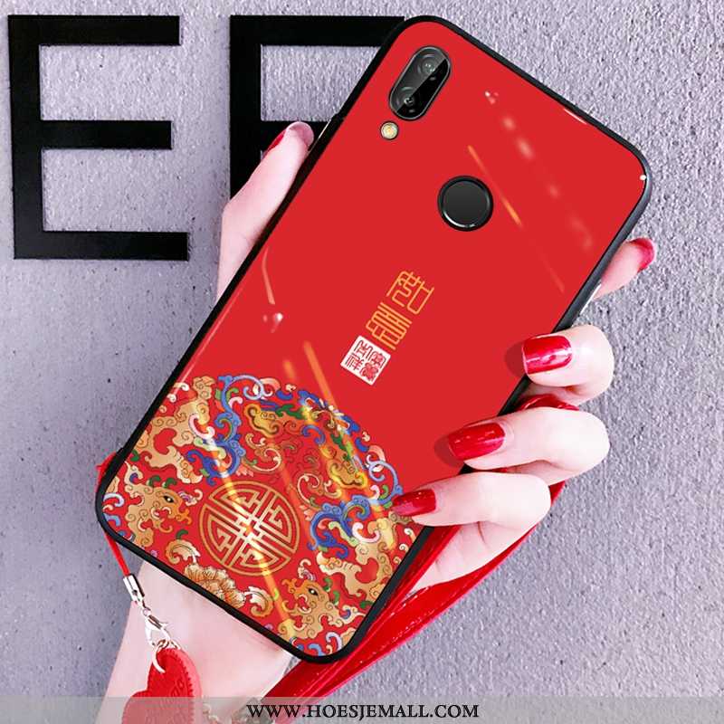 Hoes Huawei P Smart+ Bescherming Glas All Inclusive Chinese Stijl Trend Spiegel Lovers Blauwe