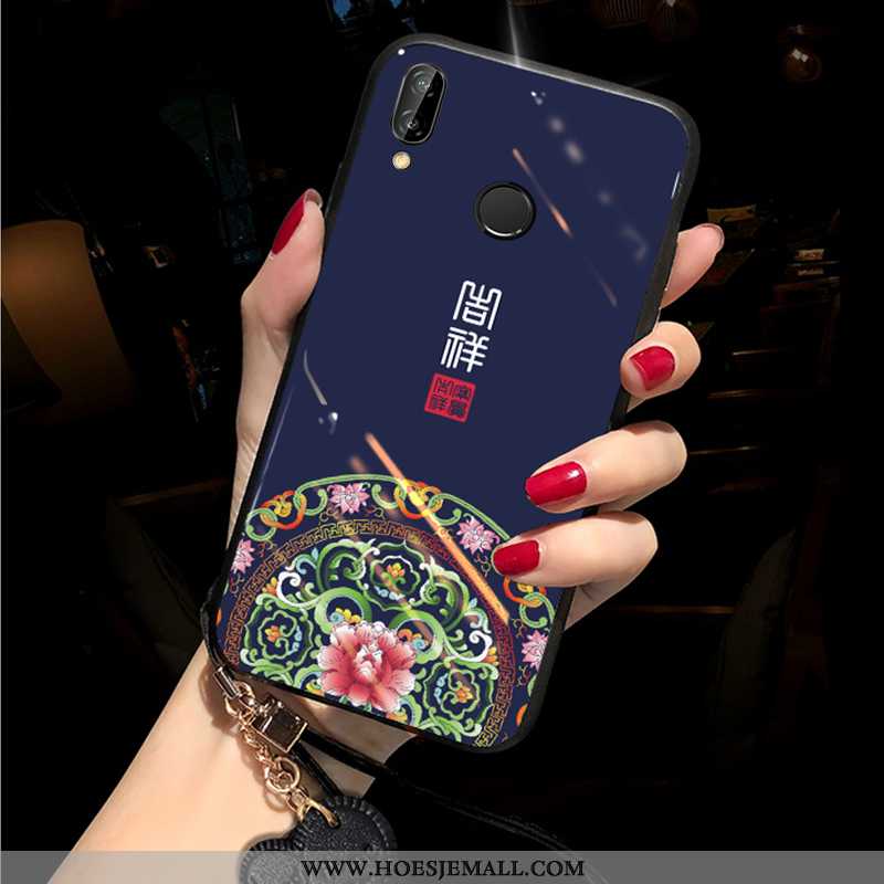 Hoes Huawei P Smart+ Bescherming Glas All Inclusive Chinese Stijl Trend Spiegel Lovers Blauwe